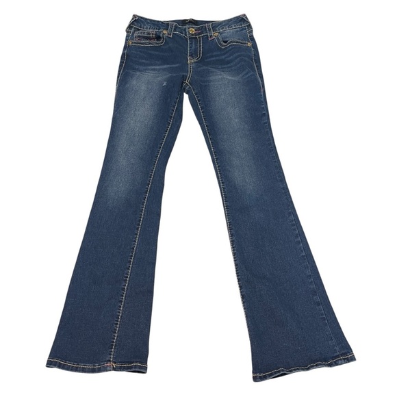 True Religion Becca Mid Rise Bootcut Jeans Pink Stitch Women's 28 - Picture 2 of 11